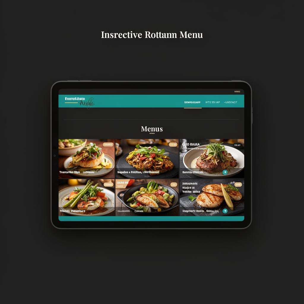 Restaurant menu website design mockup